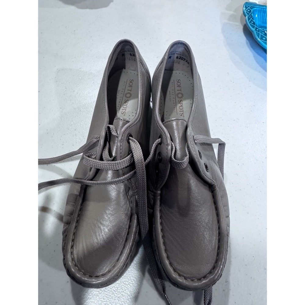 Soft Spots Annie Lo Taupe Leather Lace Up Oxford Shoes Womens 10 M 103606